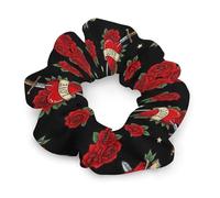 Elastici per capelli alla moda per adolescenti e capelli spessi, elastici per capelli che non danneggiano i capelli, teschi di zucchero con rose rosse, fiori, cordino per telefono, accessori per capel