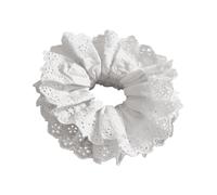 Elastici per capelli bianchi da donna, elastici per capelli da ragazza, design in pizzo bianco, in tessuto di alta qualità, elastici per capelli, chignon e corona, accessori per capelli