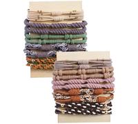 Elastici per capelli Boho 20 pezzi Bracciale elastico per capelli anti-danno in 10 stili per donna Cravatte da 2, 6 pollici per accessori per supporti per coda di cavallo intrecciati spessi e sotti.