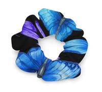 Elastici per capelli chic senza lasciare tracce per coda di cavallo da donna, farfalle blu, fermacoda senza metallo, accessori per dreadlock