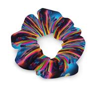 Elastici per capelli con cascata arcobaleno e paesaggio lunare in chiffon, fasce elastiche per capelli, fermacoda, accessori per capelli, fermacapelli