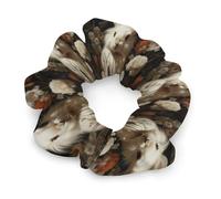 Elastici per capelli con coniglio e fiori, da donna, non danno, morbidi elastici per capelli con motivi stampati alla moda, fasce per capelli in raso per coda di cavallo, chignon, allenamento e sonno