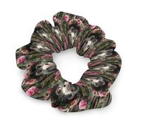 Elastici per capelli con coroncina di fiori a forma di asino e rose, in chiffon, fasce elastiche per capelli, fermacoda, accessori per capelli.