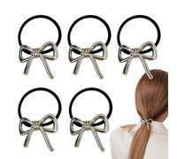 Elastici per capelli con fiocchi, in metallo, 5 pezzi, senza danni ai capelli, per viaggi, shopping, occasioni casual, matrimoni, scuola, feste, ragazze e donne