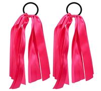 Elastici per capelli con fiocco rosso rosa per tifo lunghi elastici per capelli fatti a mano ragazze donne coda di cavallo accessori per capelli per feste di vacanza