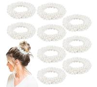 Elastici per Capelli con Perle, 9 Pcs Elastico per Capelli con Perle, Accessori per Capelli Donna, Fasce Elastiche per Capelli con Perle, Elastici Capelli Donna per Donne e Ragazze