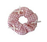 Elastici per capelli con stampa a quadri, con perle sintetiche, ad alta elasticità, nessun danno, tessuto morbido, per donne e ragazze, coda di cavallo, chignon quotidiano, pendolarismo, appuntamenti