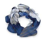 Elastici per capelli, con stampa di fiori blu e bianchi, elastici per capelli, morbidi accessori per capelli, adatti a tutti i tipi di capelli