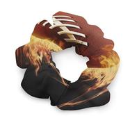 Elastici per capelli, con stampa di football americano fiammeggiante, fasce elastiche per capelli, accessori per capelli morbidi, adatti a tutti i tipi di capelli