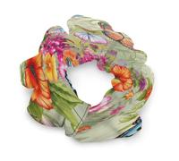 Elastici per capelli, con stampa di uccelli, fiori e farfalle, elastici per capelli, morbidi accessori per capelli, adatti a tutti i tipi di capelli