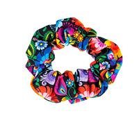 Elastici per capelli con stampa floreale, elastici per capelli per coda di cavallo, colori vivaci, accessori per capelli per bambine, ragazze e donne, con disegni artistici polacchi (Łowicz nero)