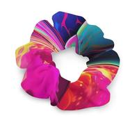 Elastici per capelli da calcio con fiamme arcobaleno al neon per donne, fasce elastiche per capelli, fasce per coda di cavallo alla moda, accessori per copric in corda