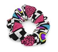 Elastici per capelli da donna a quadri bianchi e neri, stile retrò anni '80/'90, senza lasciare tracce, ideali per acconciature, trecce e code di cavallo. Accessori per capelli che non danneggiano i c
