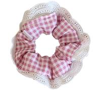 Elastici per capelli da donna a quadri rosa e bianchi, a scacchi, per coda di cavallo, incantevole elastico per capelli, per donne e ragazze