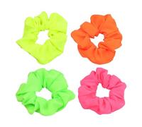 Elastici per capelli da donna anni '80 e '90, 4 pezzi, grandi elastici per capelli, elastici per capelli, elastici per coda di cavallo, accessori per capelli fluo per donne, abiti per feste e costumi
