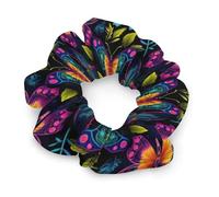 Elastici per capelli da donna colorati con falene, farfalle e fiori al neon, fasce elastiche per capelli, fermacoda alla moda, accessori per dreadlock