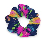 Elastici per capelli da donna con effetto schizzi di vernice, scuri e colorati, morbidi ed elastici per capelli spessi e sottili, senza pieghe, come quelli per i cordini del telefono. Accessori per ca