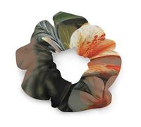 Elastici per capelli da donna con fiori tropicali e decorazioni, non danneggiano i capelli, morbidi elastici con motivi stampati alla moda, fasce per capelli in raso per coda di cavallo, chignon