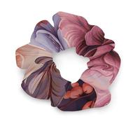 Elastici per capelli da donna con fiori viola e cremisi, nessun danno, morbidi elastici per capelli con motivi stampati alla moda, fasce per capelli in raso per coda di cavallo, chignon, allenamento e