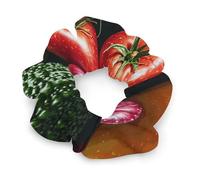 Elastici per capelli da donna, con frutta fresca, non danno, morbidi elastici per capelli con motivi stampati alla moda, fasce per capelli in raso per coda di cavallo, chignon, allenamento e sonno