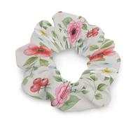 Elastici per capelli da donna con motivi floreali chic, rose, petali, pois, foglie e boccioli, tema primavera, elastici regolabili per capelli, cordino per telefono, accessori per capelli spessi e sot