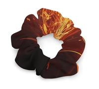 Elastici per capelli da donna con note musicali rosse e fiamma, non danneggiano i capelli, morbidi elastici con motivi stampati alla moda, fasce per capelli in raso per coda di cavallo, chignon