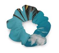 Elastici per capelli da donna con palma Hawaii, non danno, morbidi elastici per capelli con motivi stampati alla moda, fasce per capelli in raso per coda di cavallo, chignon, allenamento e sonno