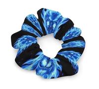 Elastici per capelli da donna con teschio e fiamma blu, perfetti per acconciature divertenti e uniche, elastici a spirale che non danneggiano i capelli, accessori per capelli