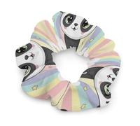 Elastici per capelli da donna e ragazza, a forma di panda arcobaleno, senza tracce, per acconciature/trecce/code di cavallo, accessori per capelli che non danneggiano i capelli.