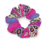 Elastici per capelli da donna e ragazza, con bandiera americana, divertenti teschio di zucchero, elastici per capelli, non danneggiano i capelli, elastici per coda di cavallo, accessori per capelli, t