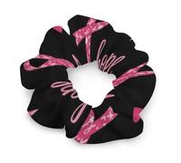 Elastici per capelli da donna e ragazza, con nastro rosa neon, per la sensibilizzazione sul cancro al seno, perfetti per acconciature divertenti e uniche, elastici per capelli a spirale che non danneg