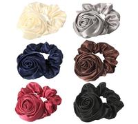 Elastici per capelli da donna, elastici per capelli con rose, elastici per coda di cavallo, elastici per capelli, accessori per capelli, confezione da 6