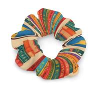 Elastici per capelli da donna in raso, gattino nerd amante dei libri che dorme sopra una libreria in biblioteca, elastici morbidi per capelli, accessori alla moda, regalo