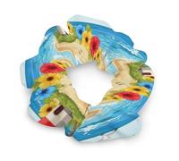 Elastici per capelli da donna, modello dipinto ad olio, spiaggia e faro, elastici sottili per capelli per donne e ragazze, elastici per capelli senza danni, accessori per dreadlock