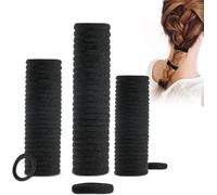 Elastici per capelli da ragazza, 6 mm, confezione da 50 elastici per capelli spessi 4 cm, per donne e ragazze, elastici per coda di cavallo, colore: nero
