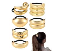 Elastici Per Capelli Dorati Da Donna 6 Pezzi Fascette Coda Di Cavallo | Elastici Capelli Per Signore Ragazze Ballerine Artisti Compleanno Vacanze Matrimonio Vacanza Palestra Yoga Scuola