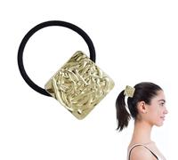 Elastici per capelli dorati, per coda di cavallo, motivo geometrico, per coda di cavallo, elastici per capelli in metallo, per tutti i giorni e occasioni speciali