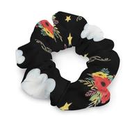 Elastici per capelli elastici con stampa di mucca per donne e ragazze, elastici per capelli che non danneggiano i fermagli per coda di cavallo, accessori per capelli con trecce.