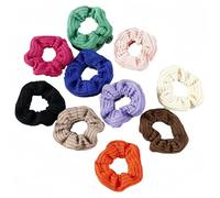 Elastici per capelli, elastici per capelli in raso, elastici per capelli in seta, anelli per capelli per trecce, 10 pezzi di lana lavorata a maglia, accessori per capelli da donna