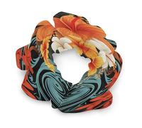 Elastici per capelli, fiori su sfondo nero, elastici per capelli, accessori per capelli morbidi, adatti a tutti i tipi di capelli