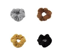 elastici per capelli fuzzy 1/2/3/4 pezzi peloso fascia elastica for capelli donne ragazze legami dei coda di cavallo titolare for accessori for(YELLOW)