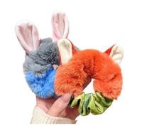 elastici per capelli fuzzy Simpatiche orecchie di volpe in gomma elastica for capelli in peluche for donna Porta coda cavallo Scrunchie Elastico for Accessori for(2pcs)