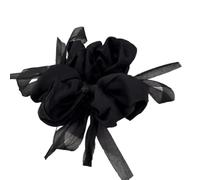 Elastici per capelli grandi, grandi, accessori per donne e ragazze, in gomma, stile vintage, con fiocco e fiocco, alla moda (fascia per capelli nera)