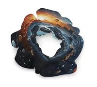 Elastici per capelli in raso con pianeti, stelle e Via Lattea per donna, elastici morbidi in raso per capelli