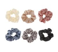 Elastici per capelli in seta, da donna, in morbida seta, elastici in velluto, elastici per capelli, per coda di cavallo, per tutti i tipi di capelli spessi e sottili, confezione da 6