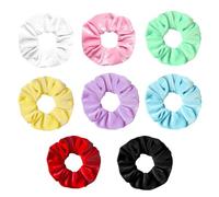 Elastici per capelli in velluto di alta qualità per donne e ragazze, colori vivaci, elastici spessi, morbidi elastici per coda di cavallo, accessori per capelli, confezione da 8