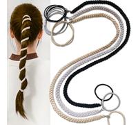 Elastici per capelli intrecciati a spirale per donne e ragazze, confezione da 3 elastici per capelli lunghi, senza grovigli, senza danni, per palestra, nuoto, immersioni, vento e sport acquatici