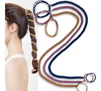 Elastici per capelli intrecciati a spirale per donne e ragazze, confezione da 3 elastici per capelli lunghi, senza grovigli, senza danni, per palestra, nuoto, immersioni, vento e sport acquatici