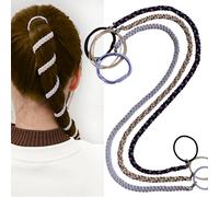 Elastici per capelli intrecciati a spirale per donne e ragazze, confezione da 3 elastici per capelli lunghi, senza grovigli, senza danni, per palestra, nuoto, immersioni, vento e sport acquatici