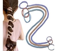 Elastici per capelli intrecciati a spirale per donne e ragazze, confezione da 3 elastici per capelli lunghi, senza grovigli, senza danni, per palestra, nuoto, immersioni, vento e sport acquatici